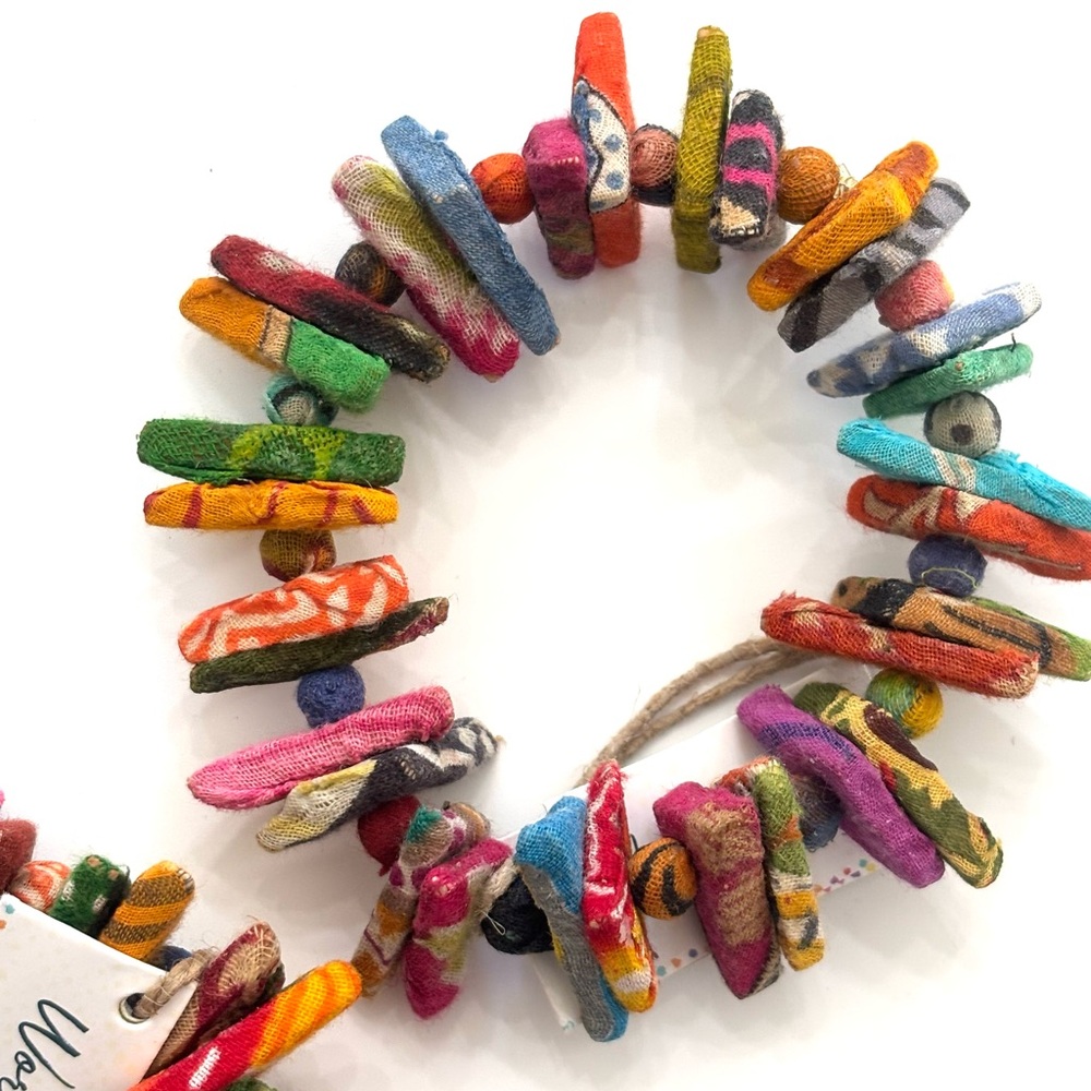 Kantha Paired Triangle Bracelet